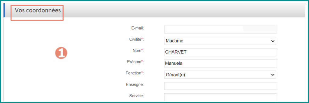 coordonnées lors de la création compte ancv